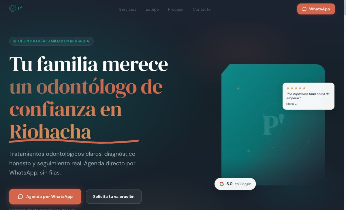 Captura de pantalla de P'viles Odontologia